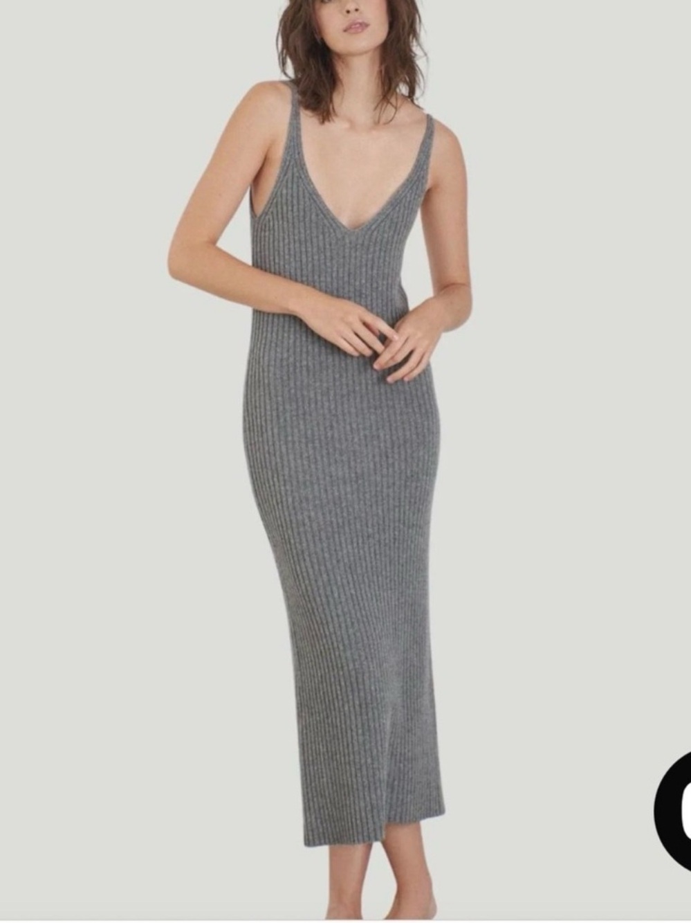LEAP Concept Cashmere Knit sweater dress sz M Heather Gray